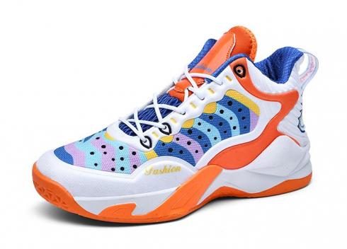 New Fashion Basketball Shoes HZJ83116 White Orange Blue